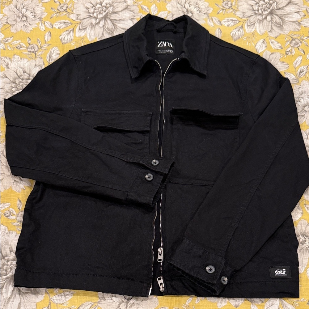 Zara Men's Dark Jacket with Button Details
